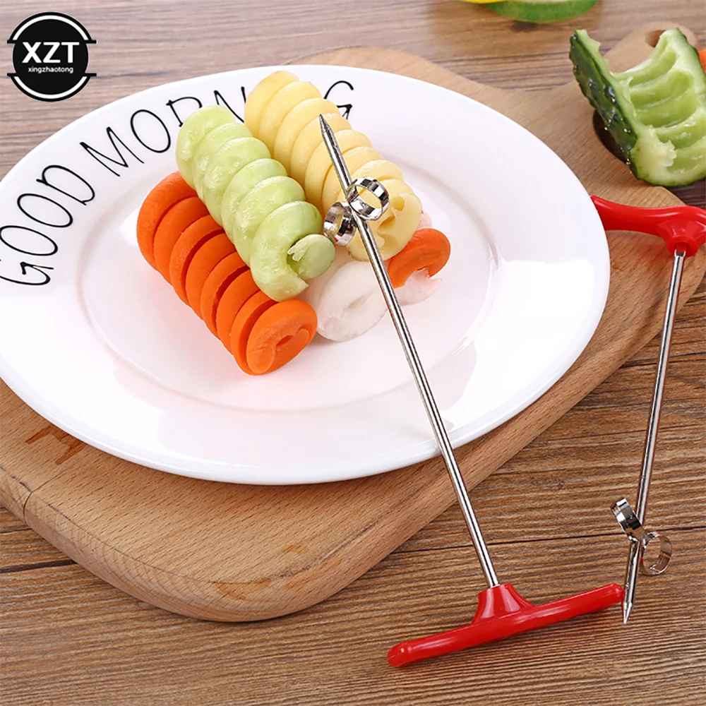 1pc Vegetables Spiral Knife Potato Carrot Cucumber Salad Chopper Easy Spiral Screw Slicer Cutter Spiralizer Kitchen Tools